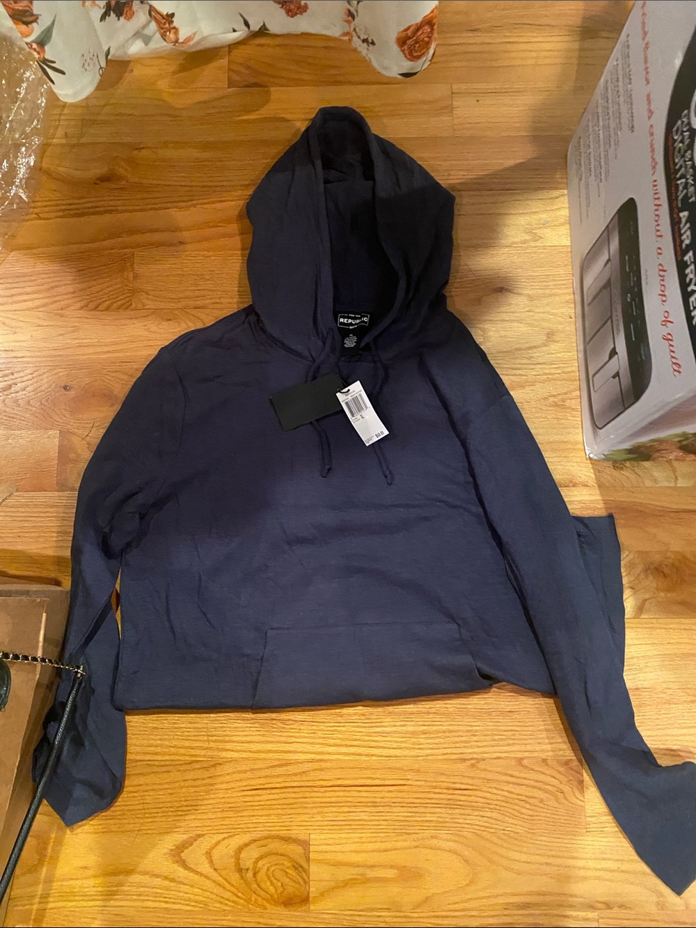 For The Republic Men's Navy Drawstring Hoodie. No offers!!!